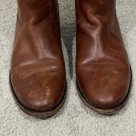 Frye Melissa Button Pull-On Leather Tall Riding Boots Womens Sz 7.5 Cognac Brown - Picture 7 of 14